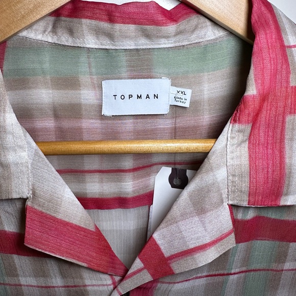 TOPMAN - Sheer Plaid Shirt, Men’s 2XL, NWT - Picture 3 of 9